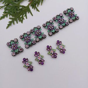 Lovely floral enamel bead set